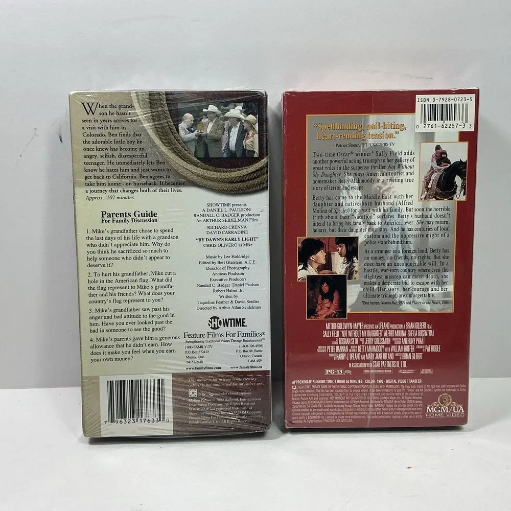 VHS Not Without My Daughter Sally‎ Field / Dawns Early Light David Carradine